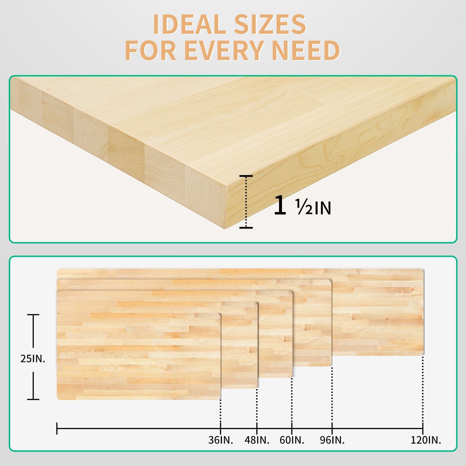 Birch Butcher Block Countertop 1.5'' Thick