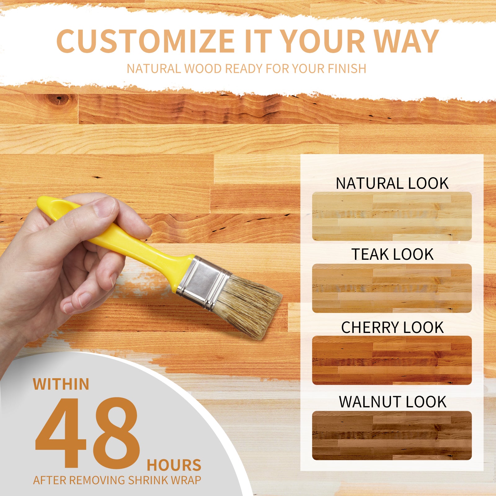 Birch Butcher Block Countertop 1.5'' Thick